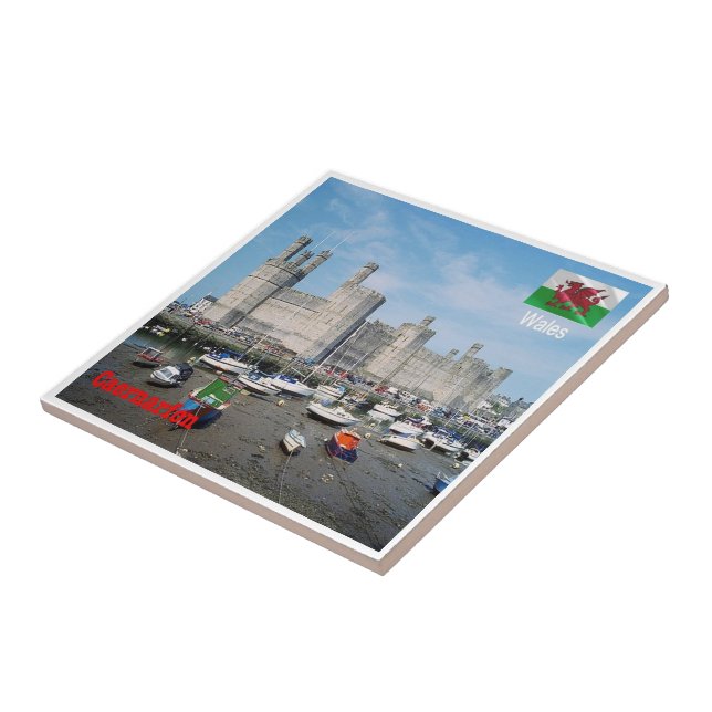 Azulejo CASTILLO DE CAERNARFON WLS018, Gales, Europa, (Lado)