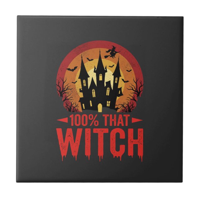 Azulejo Castillo de Halloween de Esa Bruja 100% (Frente)