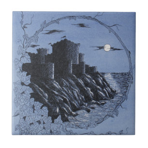 Azulejo Castillo Medieval En Azul