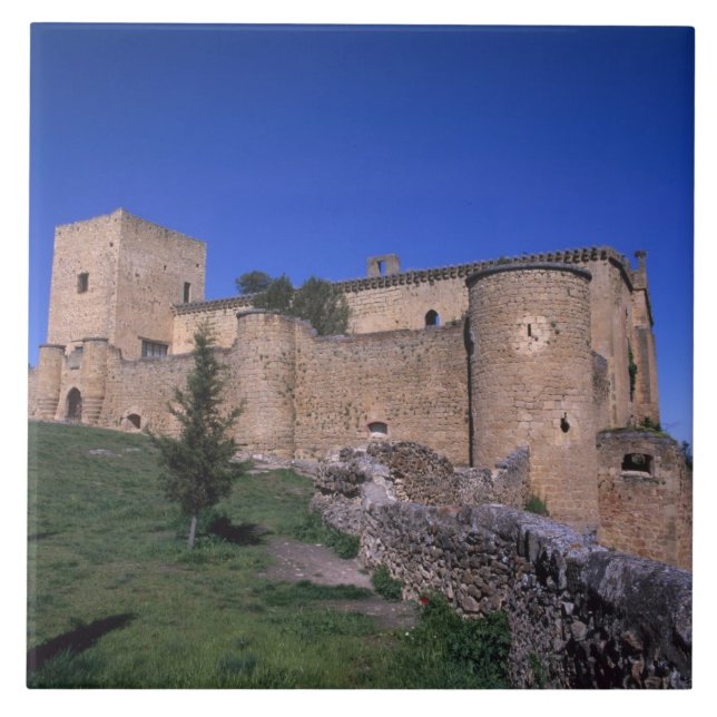 Azulejo Castillo Pedraza, Castilla y León, España (Frente)