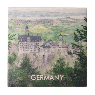 Azulejo Castillo Retro Neuschwanstein en Alemania