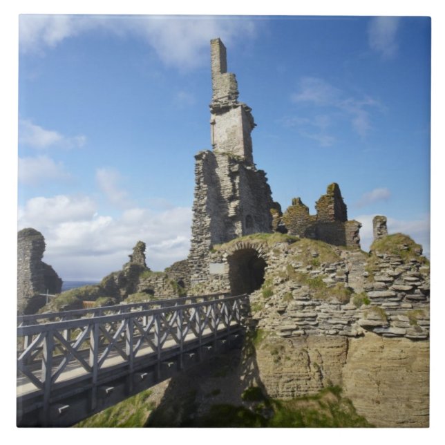 Azulejo Castillo Sinclair Girnigoe, Wick, Caithness, (Frente)