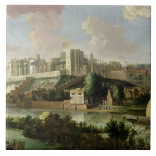 Azulejo Castillo visto del Thames, c.1700 (aceite o de