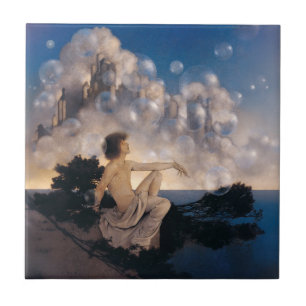 Azulejo Castillos en el aire de Maxfield Parrish 1904 Fant