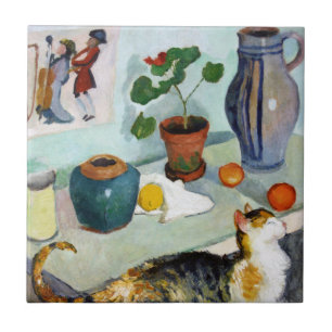 Azulejo Cat and Still Life, August Macke