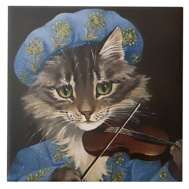 Azulejo “Cat and the Fiddle” por GL Barnes (Frente)