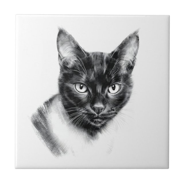 Azulejo Cat Charcoal (Frente)