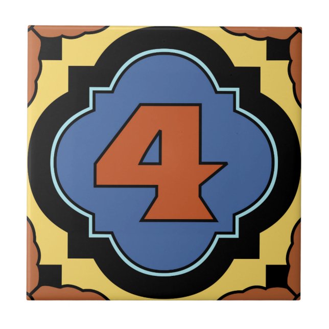 Azulejo Catalina Número de dirección de la isla 4 (Frente)