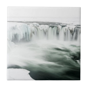 Azulejo Catarata Godafoss, invierno, Islandia