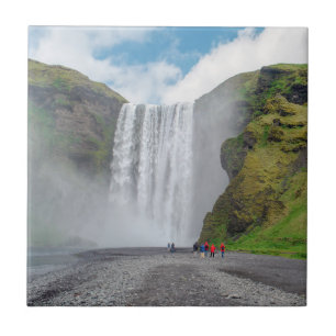 Azulejo Catarata Skogafoss - pueblo de Skogar, Islandia