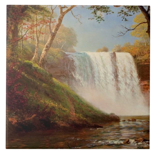 Azulejo Cataratas Minnehaha, buen arte de Albert Bierstadt (Frente)