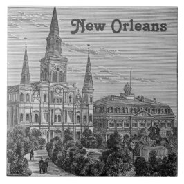 Azulejo Catedral de San Luis de Nueva Orleans Antiguo Vint