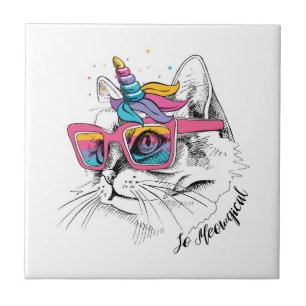 Azulejo Caticorn  Tan Meowgical