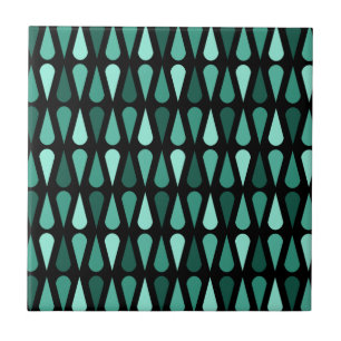 Azulejo Causas de lluvia retro de medio siglo turquesa neg