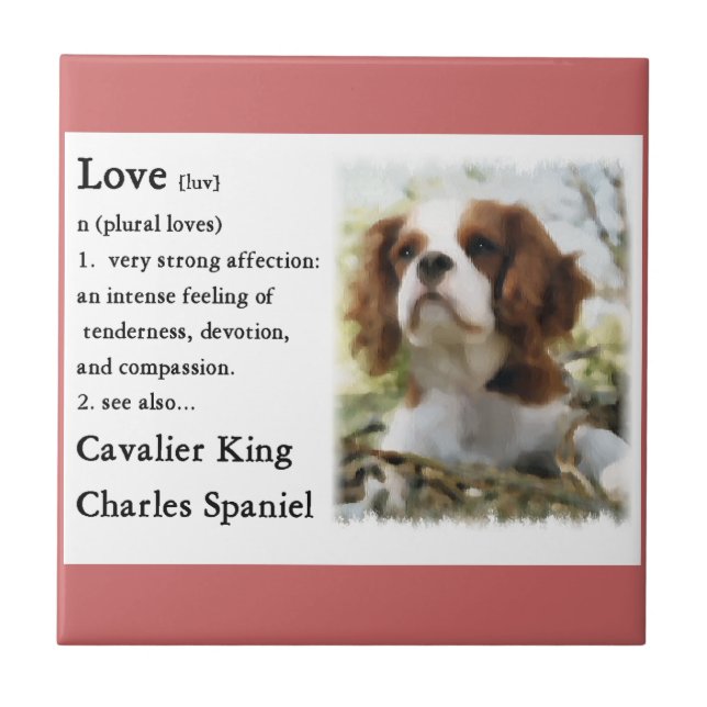 Azulejo Cavalier King Charles Spaniel Art Love is (Frente)