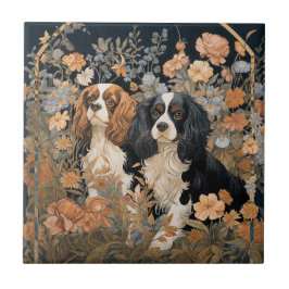 Azulejo Cavalier King Charles Spaniels Tapestry Style