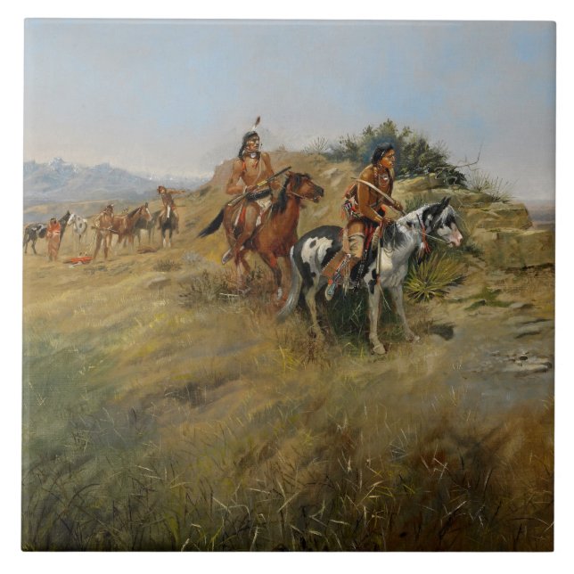 Azulejo Caza de búfalos, 1891 (aceite sobre lienzo) (Frente)