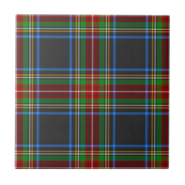 Azulejo Caza de clan negro Stewart Plaid (Frente)