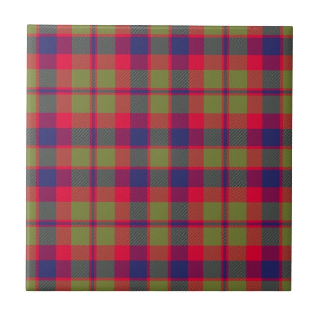 Azulejo Caza de clanes de Glasgow Tartan Plaid (Frente)