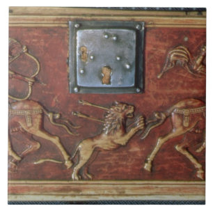 Azulejo Caza del león, placa de un ataúd bizantino, 11mo