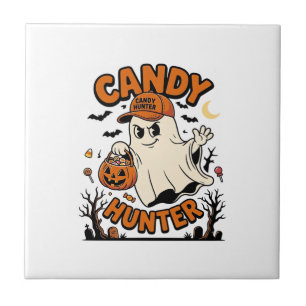 Azulejo Cazador de dulces Halloween Fantasma Calabaza Cube