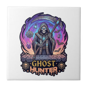 Azulejo Cazador de fantasmas Segador Esqueleto Guadaña Fla