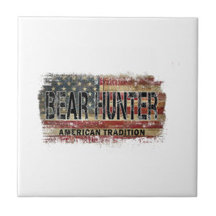 Azulejo Cazador de osos de bandera estadounidense