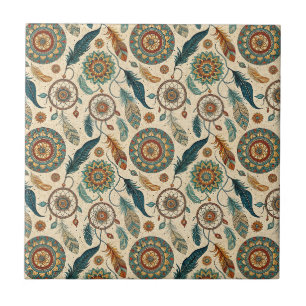 Azulejo Cazador de Sueños Bohemio Nómada y Arte de Mandala