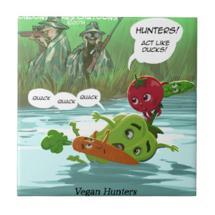 Azulejo Cazadores Veganos Divertidos
