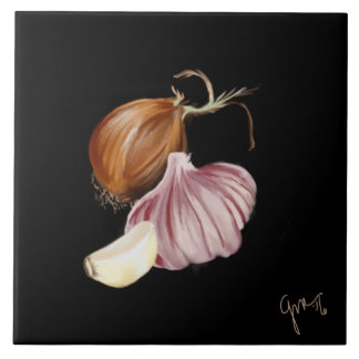 Azulejo Cebolla púrpura y ajo