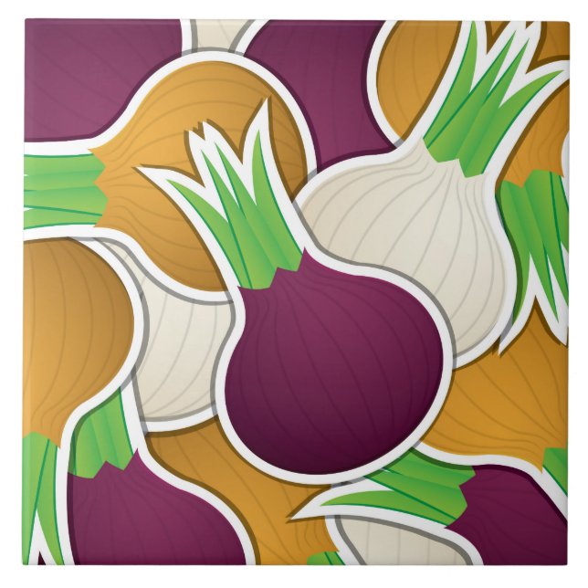 Azulejo Cebollas mixtas funky (Frente)