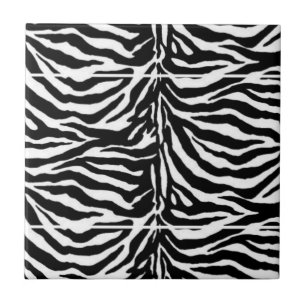 Azulejo Cebra blanco y negro modelada