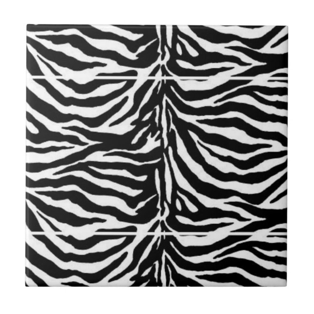 Azulejo Cebra blanco y negro modelada (Frente)
