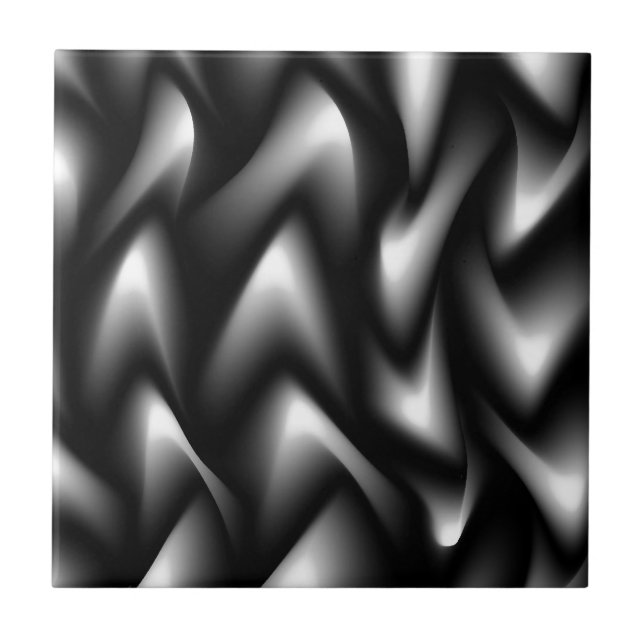 Azulejo Cebra Funky Abstracta Blanco y Negro (Frente)