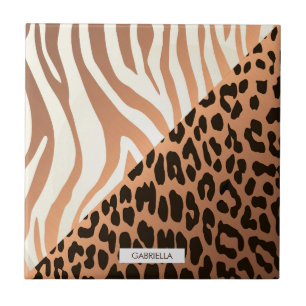 Azulejo Cebra y estampado leopardo