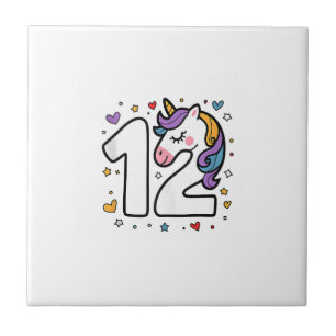 Azulejo Celebra Feliz Cumpleaños 12 Años Fiesta Para Niña