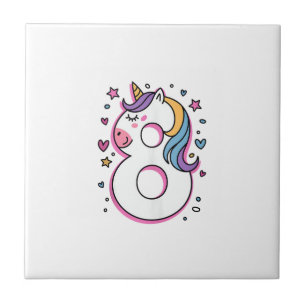 Azulejo Celebra Feliz Cumpleaños De 8 Años Para Niña