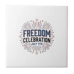 Azulejo Celebración de la Libertad 4 de Julio Diseño de Ca