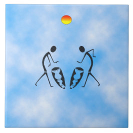 Azulejo Celebración de los bailarines de silueta