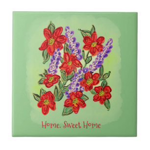 Azulejo Celebración del cumpleaños de las flores fiestas