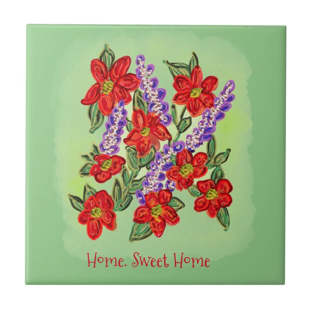 Azulejo Celebración del cumpleaños de las flores fiestas (Frente)