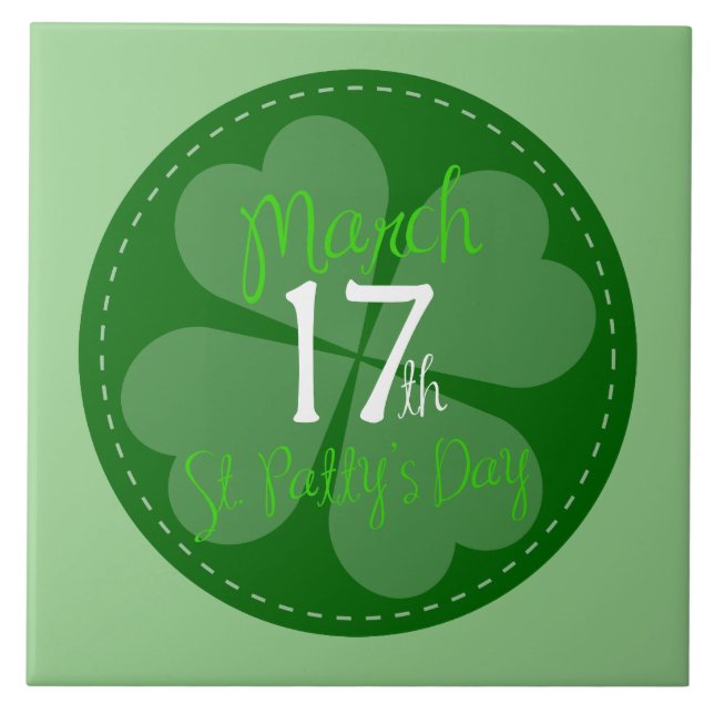 Azulejo Celebración del Día de San Patente el 17 de marzo (Frente)