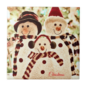 Azulejo Celebración del muñeco de nieve de ambiente navide