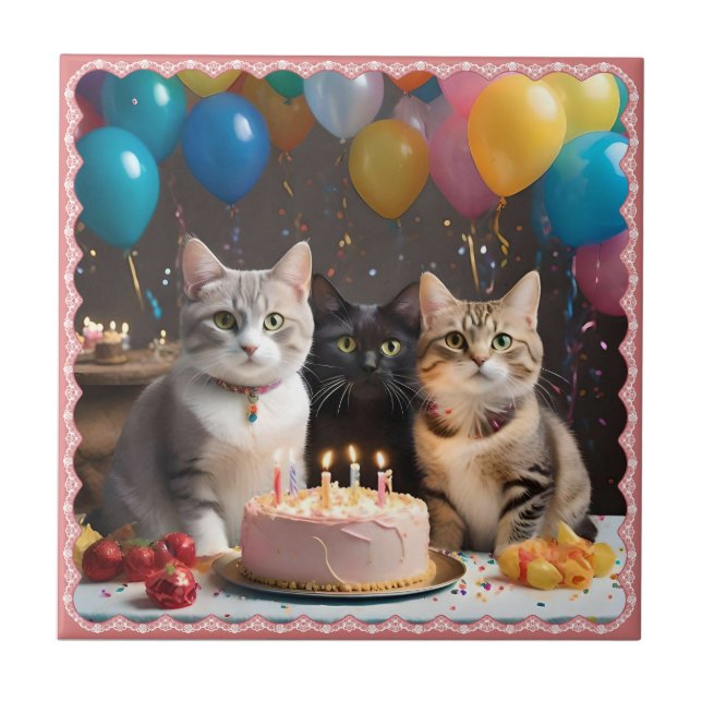 Azulejo Celebración perfecta: fiesta de cumpleaños de un g (Frente)