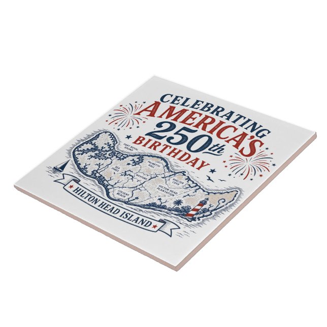 Azulejo Celebrando el 250 cumpleaños de Estados Unidos Hil (Lado)