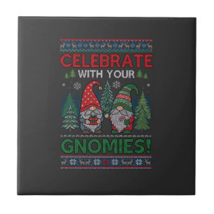 Azulejo Celebrar Gnomies Navidad Gnomos Árboles Reno