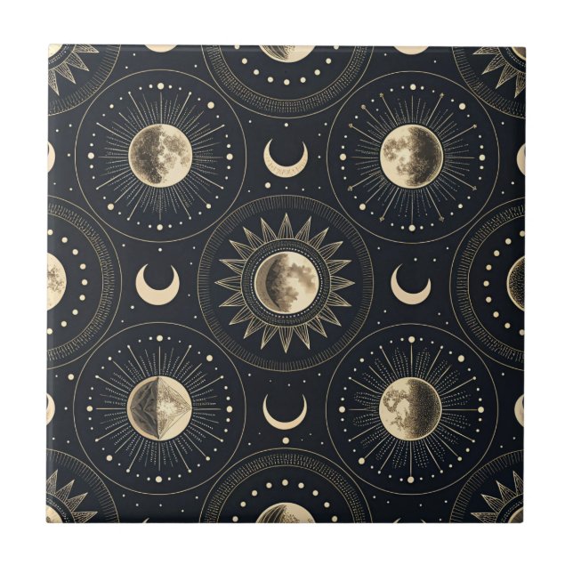 Azulejo Celestial Moon Phase (4) (Frente)
