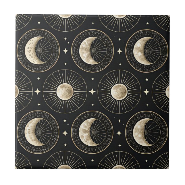Azulejo Celestial Moon Phase (5) (Frente)