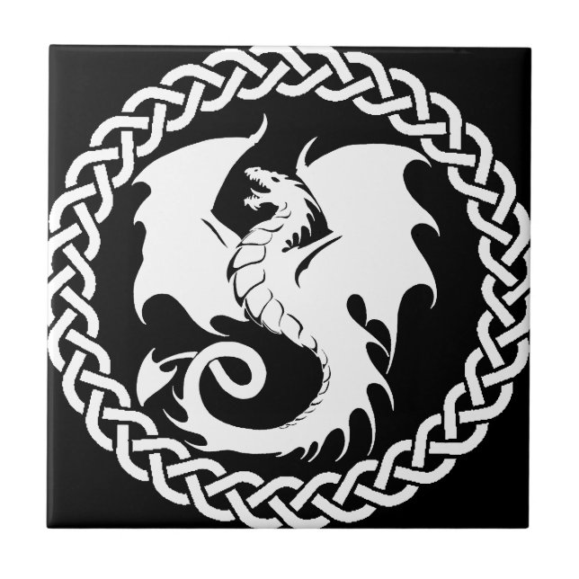Azulejo CelticCircleWhiteDragon (Frente)