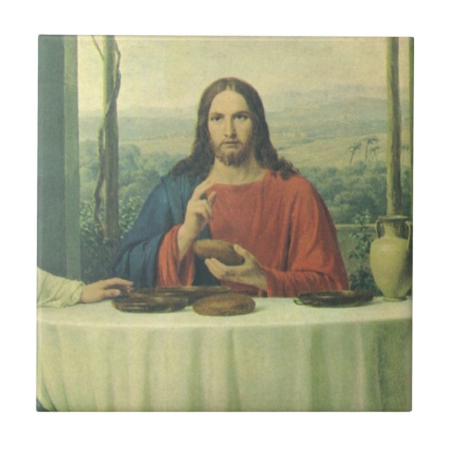 Azulejo Cena de Gala en Emaús con Jesucristo (Frente)